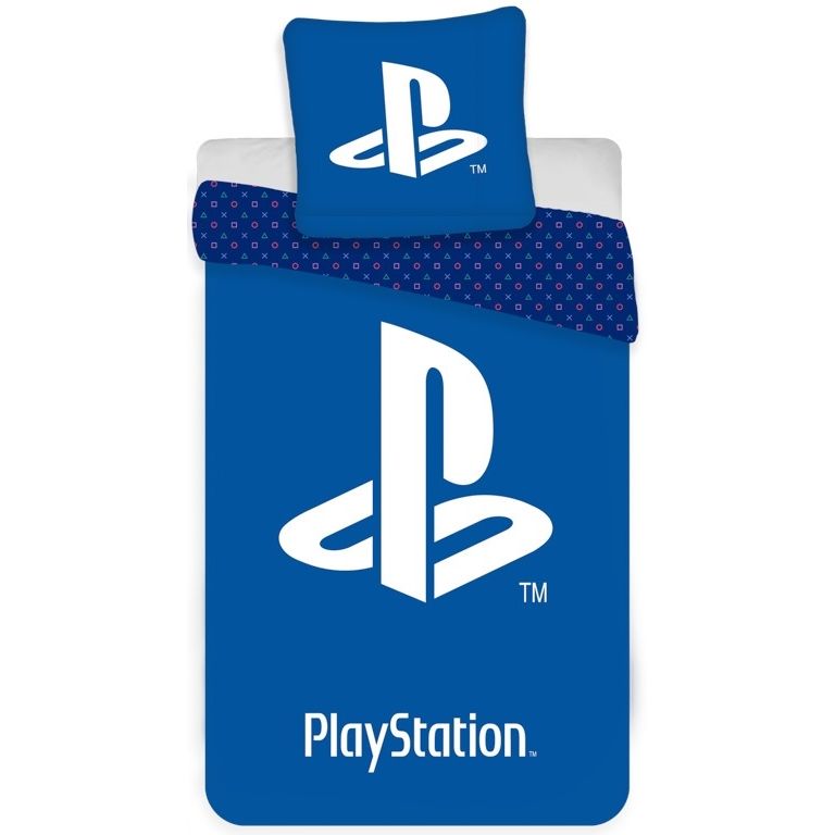 Playstation Sengetøj 100 Bomuld Børnesengetøj 140x200 Blåt Ps5 Sengetøj