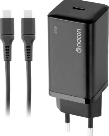 Nacon 65w Adapter Til Nintendo Switch 65w Ladeeffekt Aftageligt Usb Kabel Sort