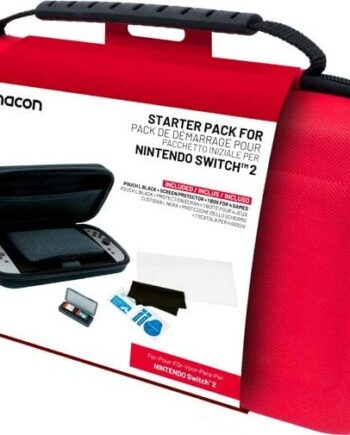 Essential Pack Til Nintendo Switch Hårdtaske Skærmbeskyttelse Opbevaringsboks Til Spil Rød