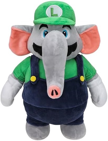 Nintendo Super Mario Wonder Elephant Luigi Green Plush Bamse 27cm