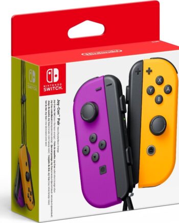 Nintendo Switch Joy Con Controller Sæt Neon Lilla Venstre Neon Orange Højre