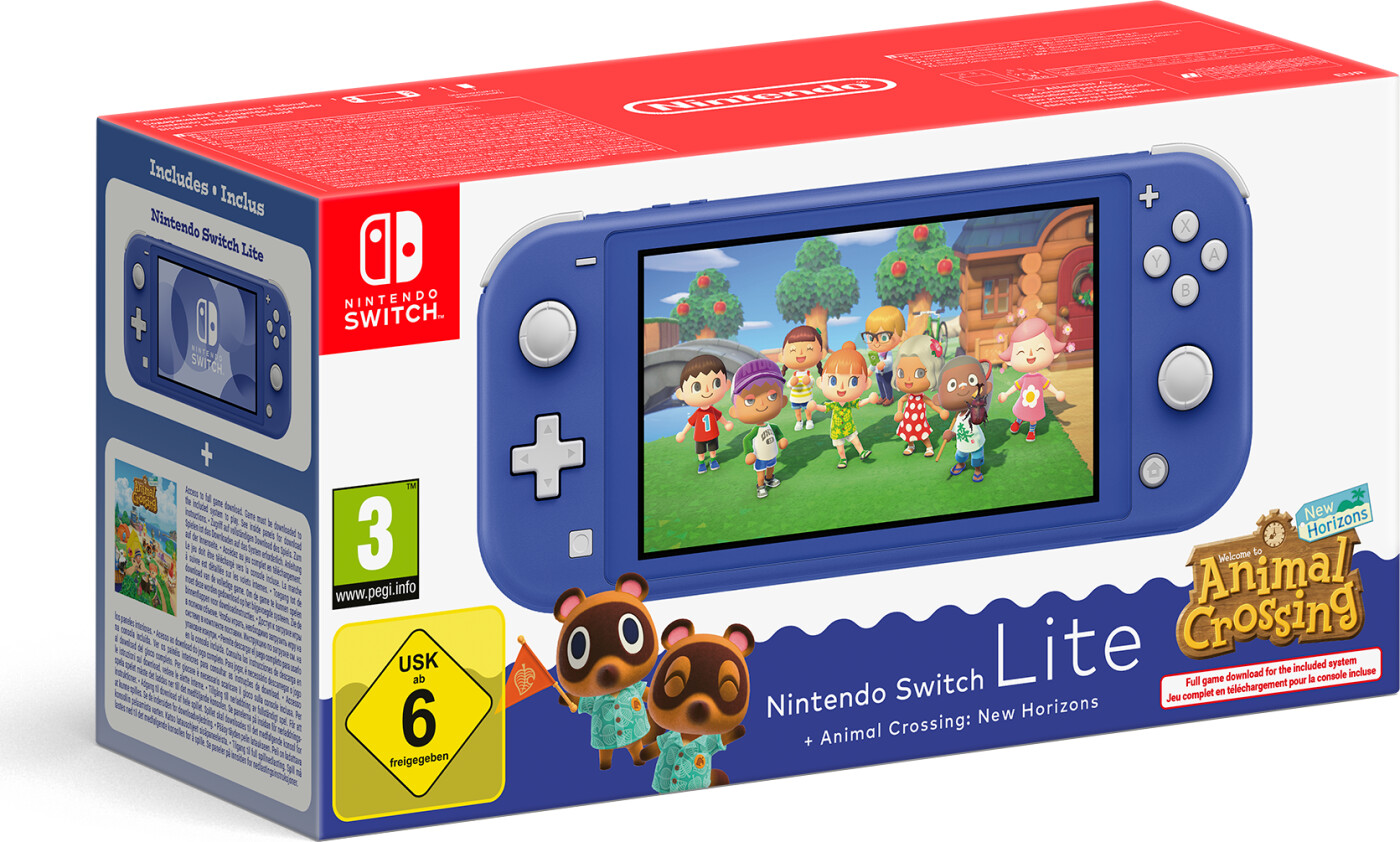 Nintendo Switch Lite Animal Crossing New Horisons Bundle Blue