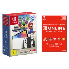 Nintendo Switch Oled Spilkonsol Hvid Med Nintendo Switch Online Måneders Medlemskab