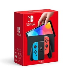 Nintendo Switch Oled Spilkonsol Sort Neonrød Neonblå