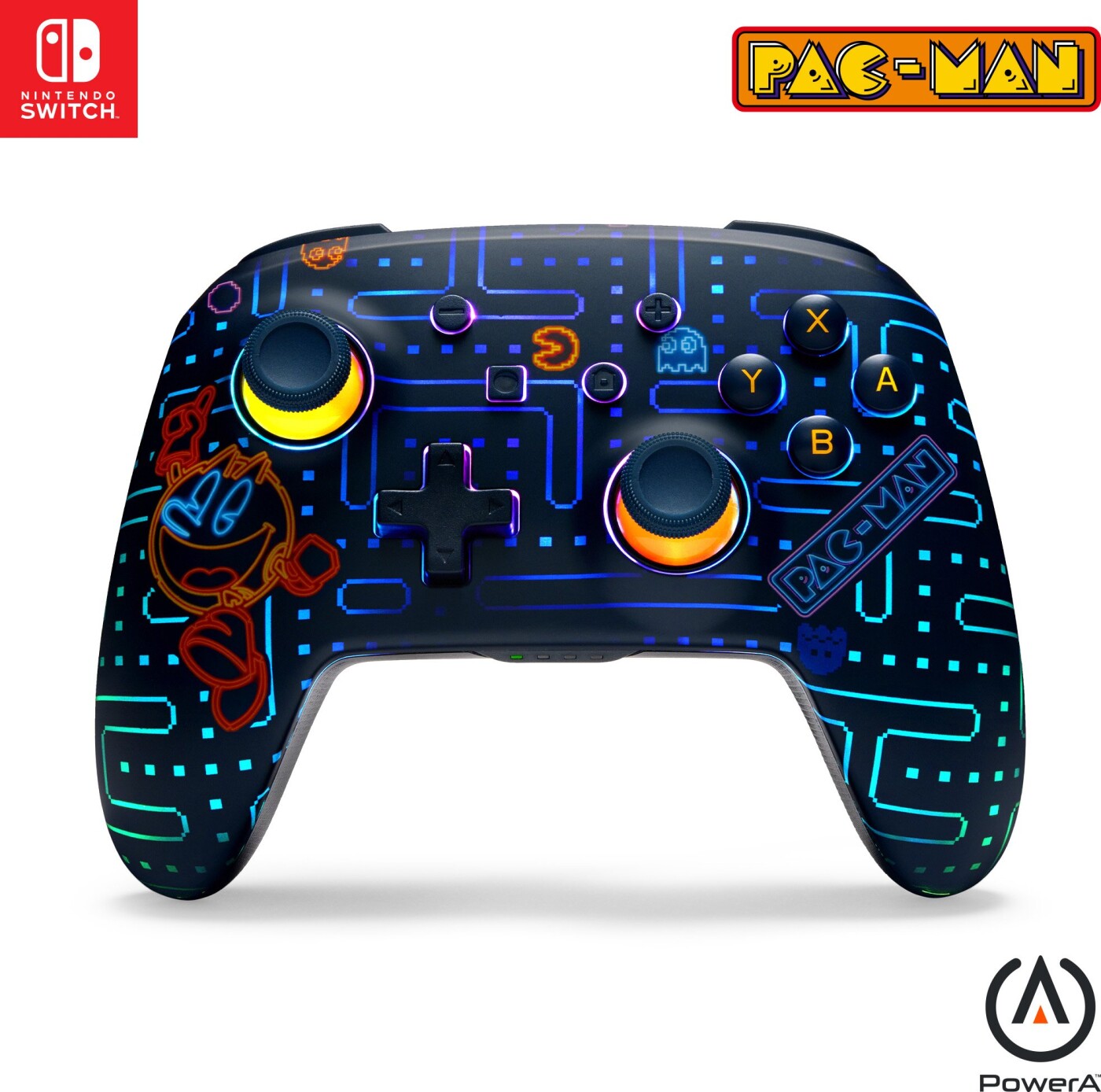 Powera Enhanced Wireless Controller For Nintendo Switch With Lumectra Pac Man Neon Arcade