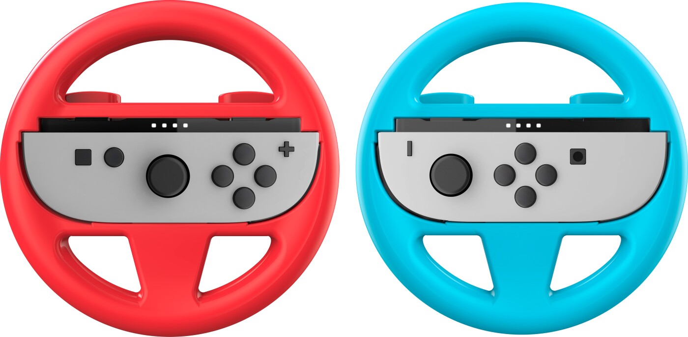 Wheel Duo Pack Til Nintendo Switch Rat Til Joy Con Rød Blå