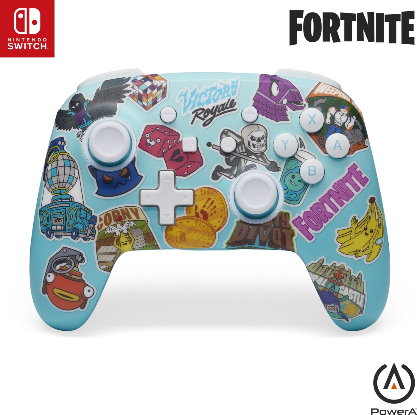 Powera Enhanced Wireless Controller For Nintendo Switch Fortnite Sticker Mania