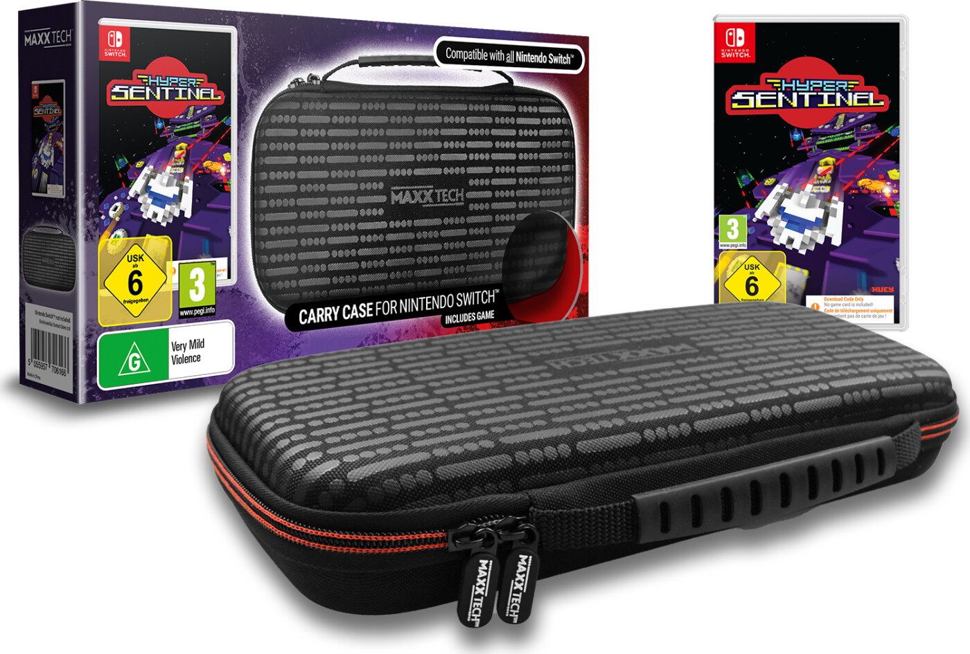 Premium Carry Case Hyper Sentinel Bundle For Nintendo Switch Switch