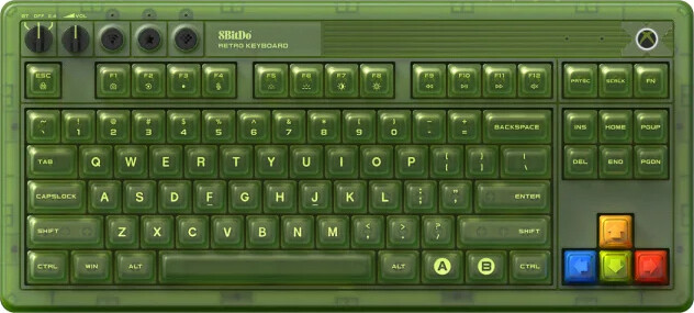 8bitdo Retro 108 Mechanical Keyboard Xbox Edition