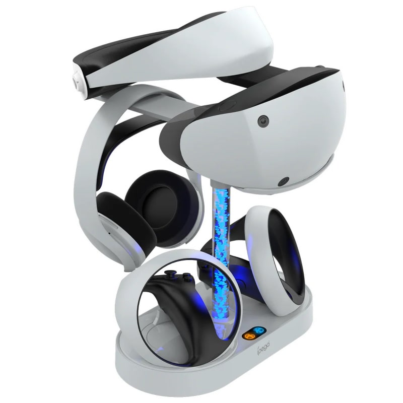 Ipega Ps5 Vr2 Dual Ladestation Med Rgb Belysning Oplad Ps5 Vr2 Controllere