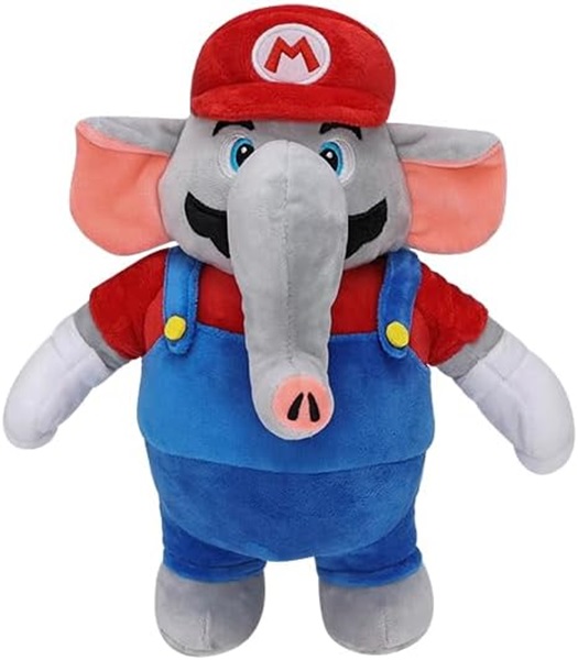 Nintendo Super Mario Wonder Elephant Luigi Red Plush Bamse 27cm