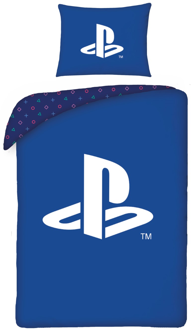 Playstation Blåt Sengetøj 100 Procent Bomuld