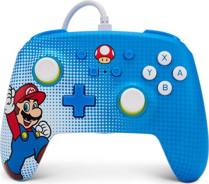 Powera Enhanced Controller Til Nintendo Switch Mario Pop Art Blå Power