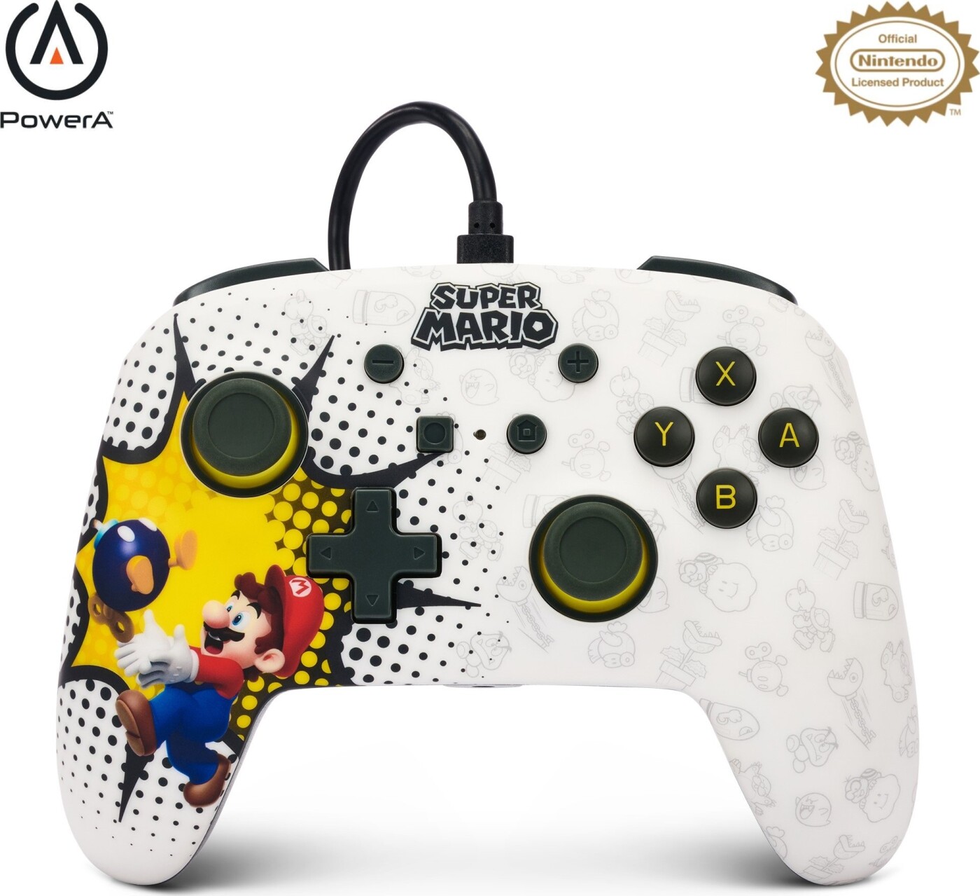 Powera Enhanced Wired Controller For Nintendo Switch Bob Omb Blast Power