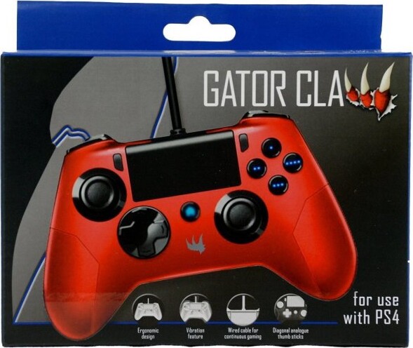 Ps4 Playstation Controller Kablet Gator Claw Rød Orb