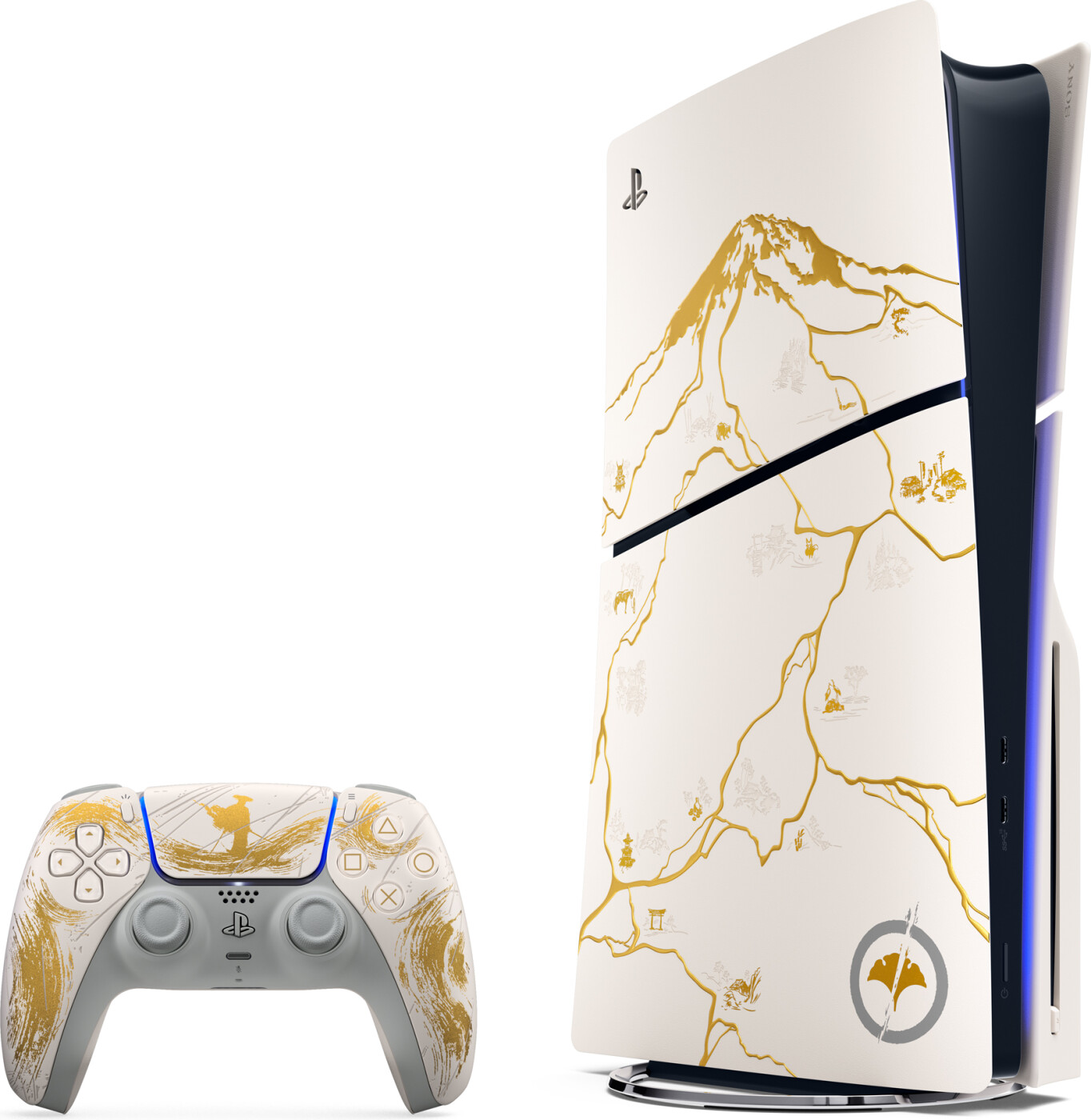 Sony Playstation Slim Ghost Yotei Gold Limited Edition