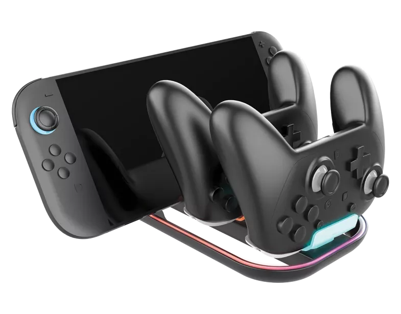 Tri Opladningsstation Til Nintendo Switch Konsol Tilbehør Geekd