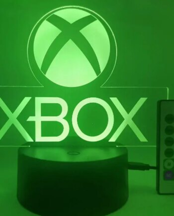 Xbox Lampe Natlampe Med Lysende Xbox Logo Farveskift Mellem Farver